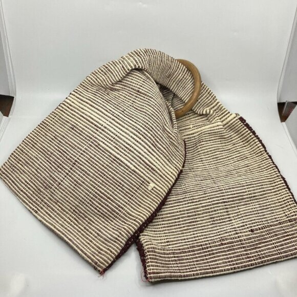 Vintage 1980s Handmade Portuguese Rooster Double Bag Portuguese Rattan Bag - Picture 5 of 6